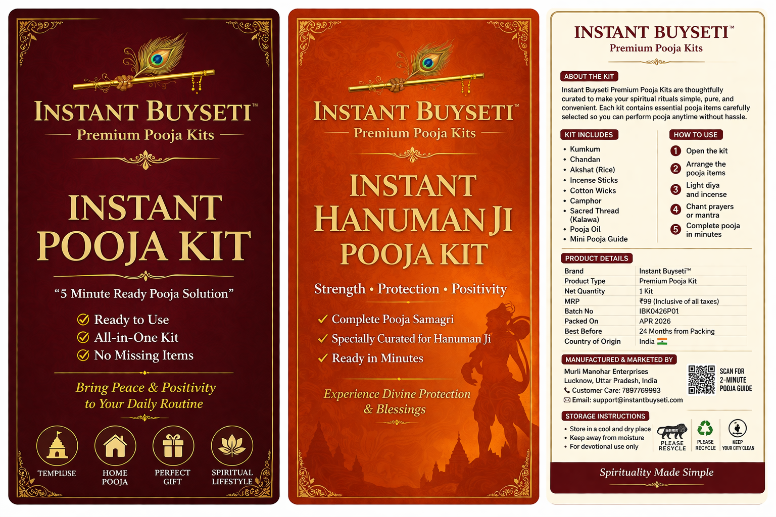 Combo Offer for Instant & Hanuman Ji Pooja Kit